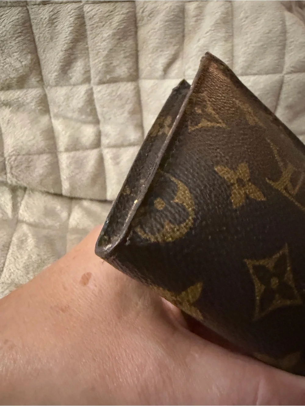 Louis Vuitton Brown Monogram Coated Canvas Pouch w/D-Ring To Attach A Strap